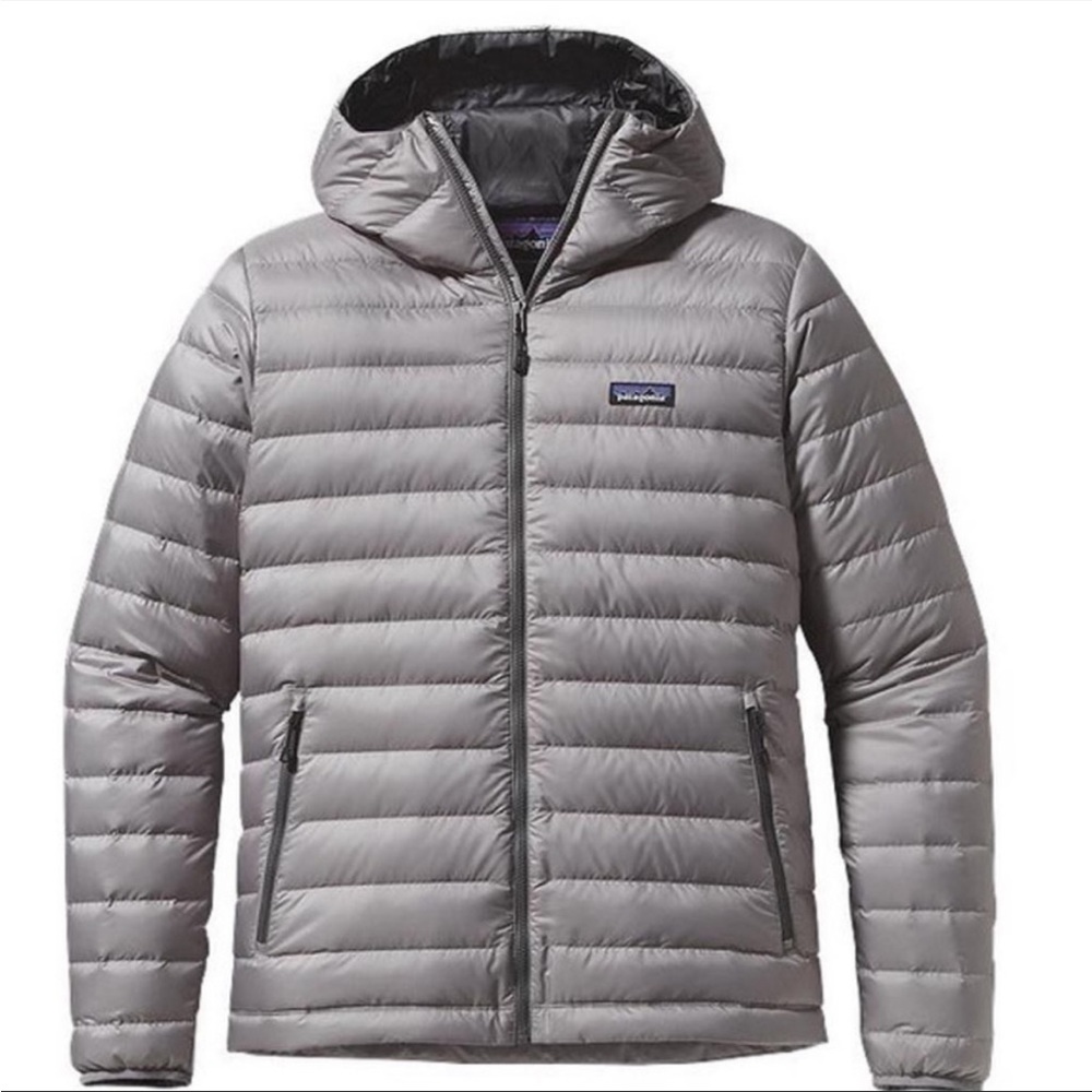 Patagonia Men's Gray Goose Down Full Zip Hooded
Hoody Sweater Puffer Jacket L